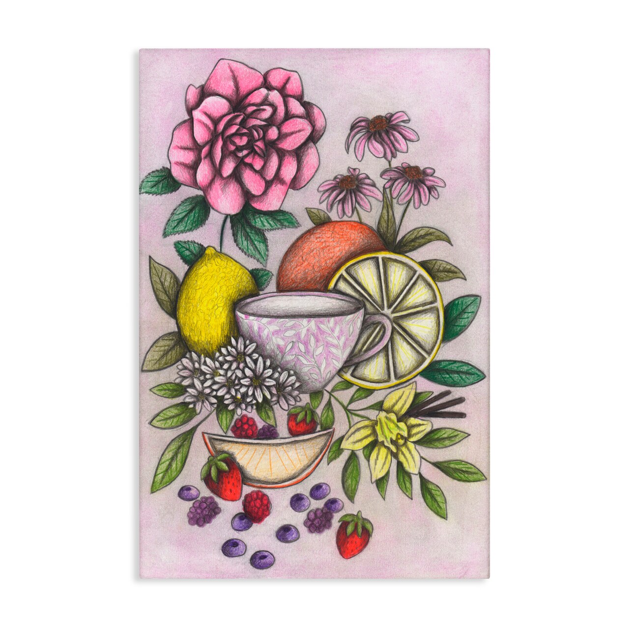 Stupell Industries Rococo Tea with Fruits Canvas, design by Cecilia Battaini
